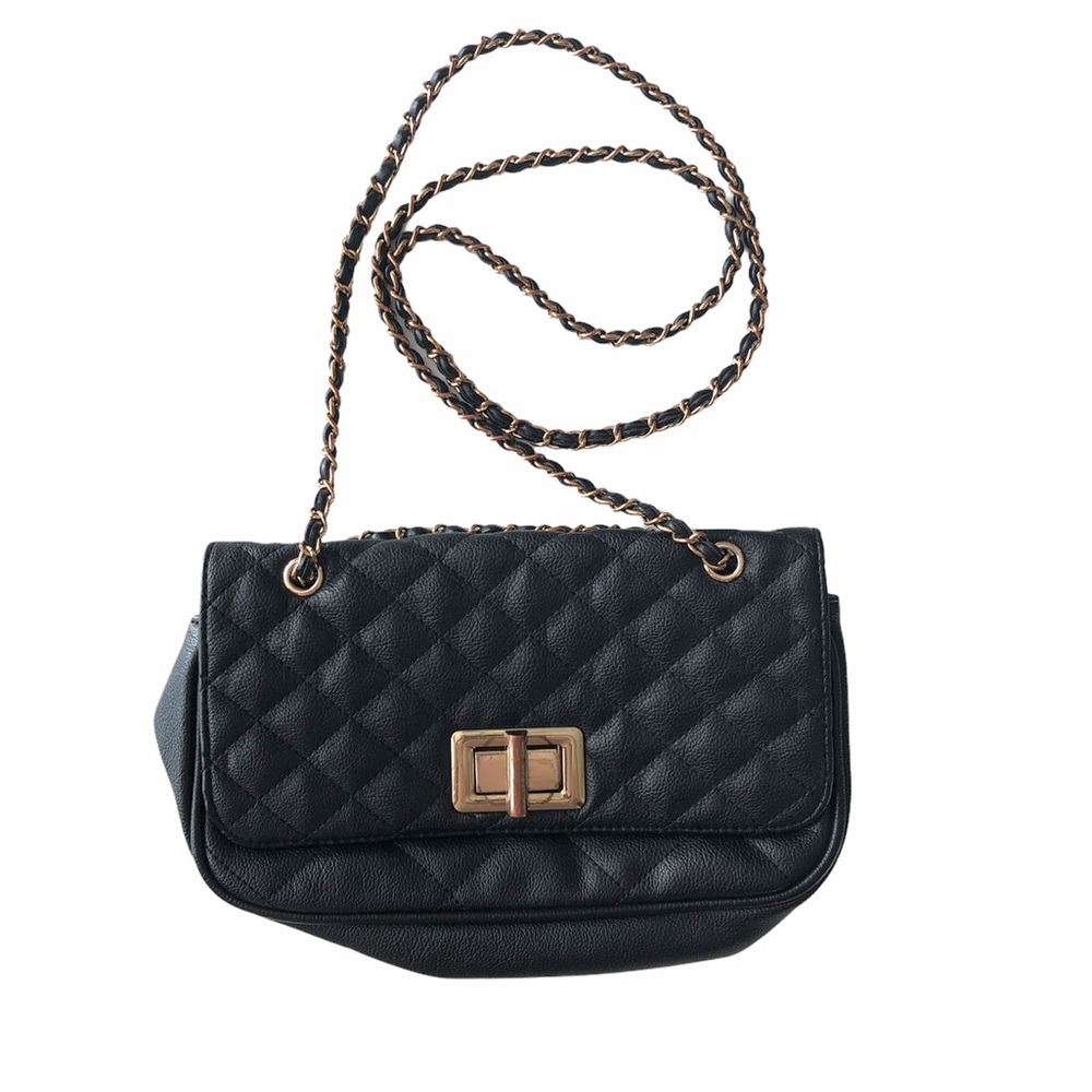ALDO Black Quilted Leather Shoulder Purse